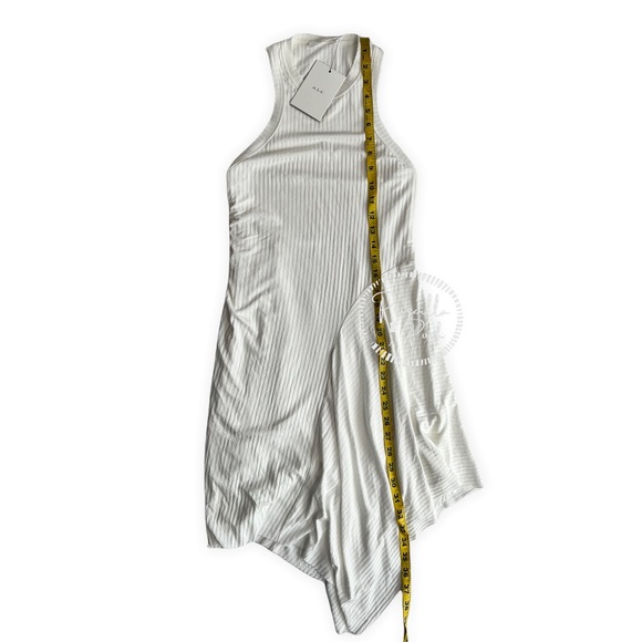 NWT A.L.C. White High neck asymmetric ribbed Bea Dress - Picture 10 of 12